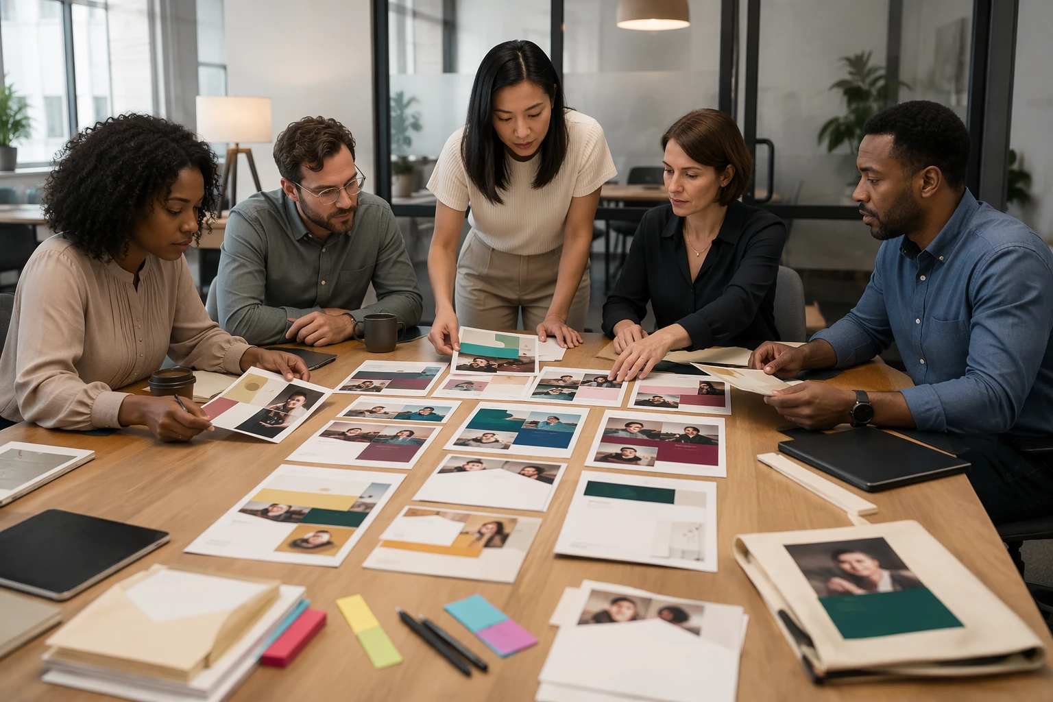 Nonprofit team reviewing donation test mockups