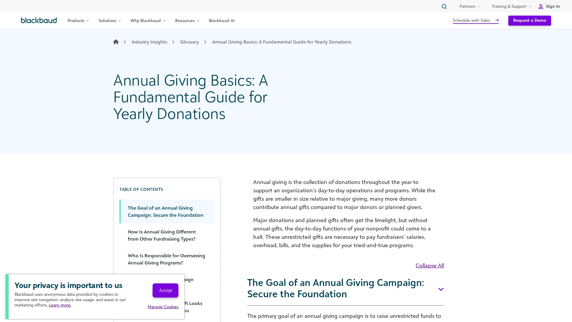 Annual campaigns