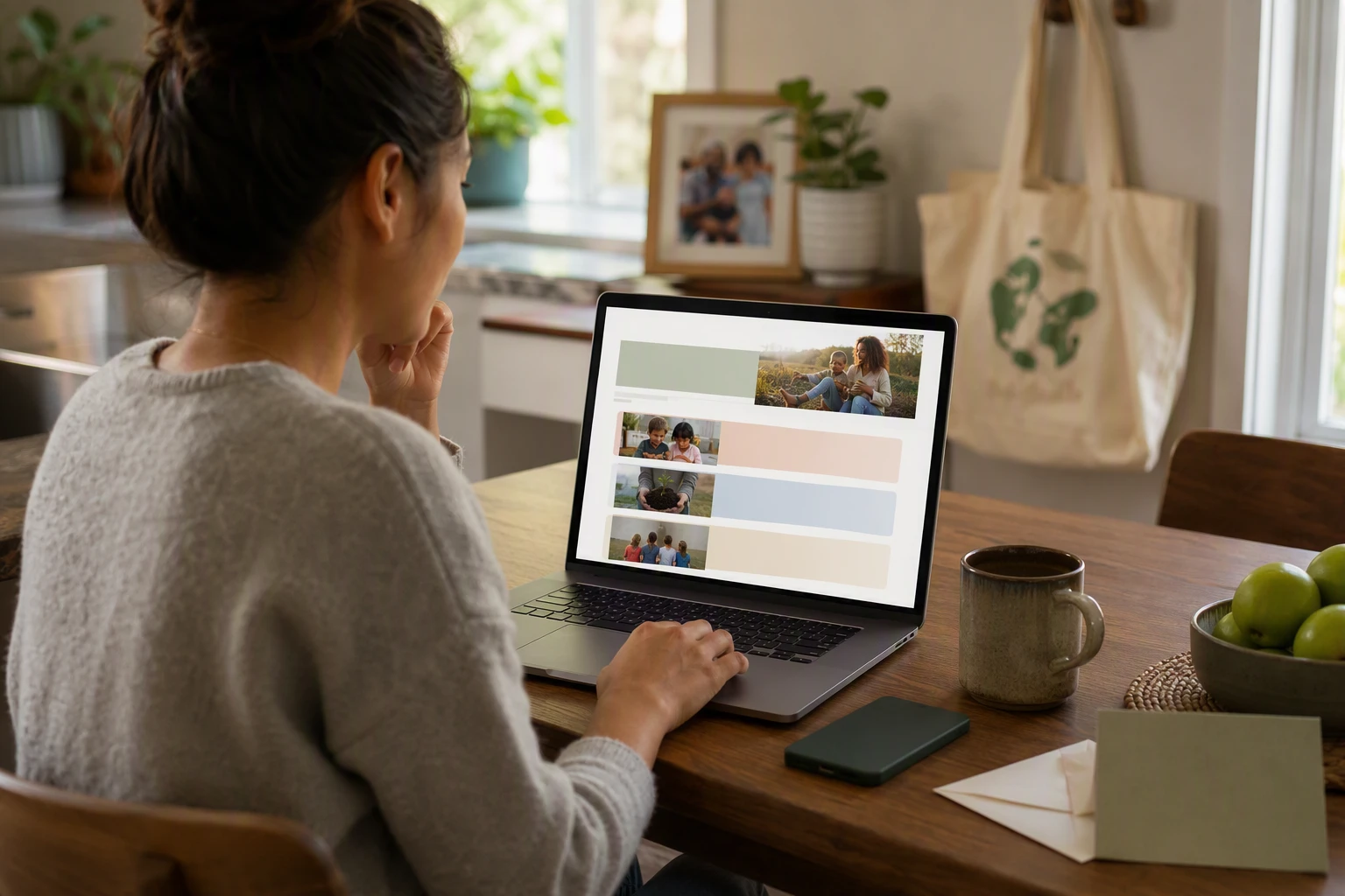 Donor reviewing personalized welcome email on laptop