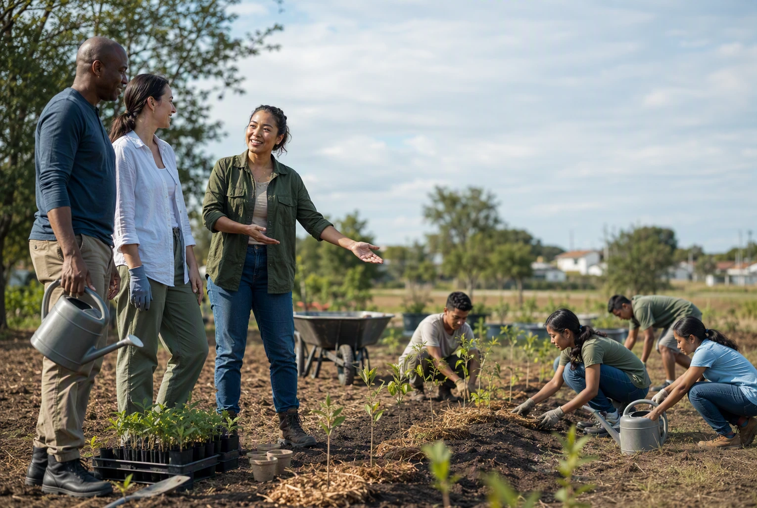 Donor sees seedlings thriving in hands-on community garden
