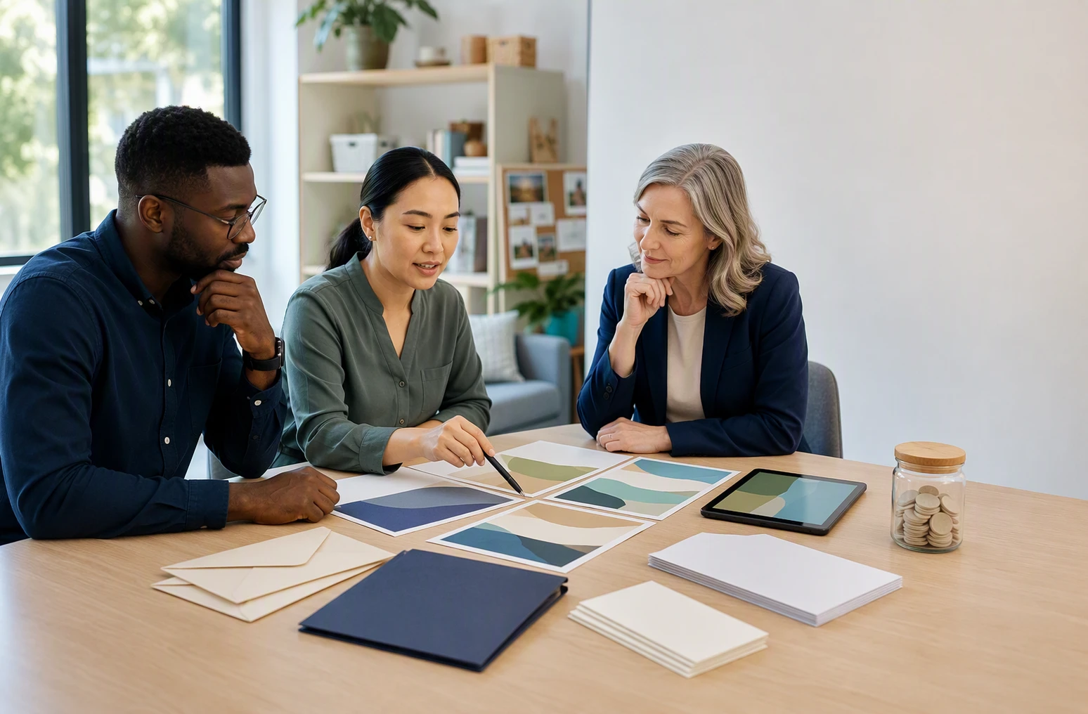 Nonprofit team analyzing interconnected funding streams