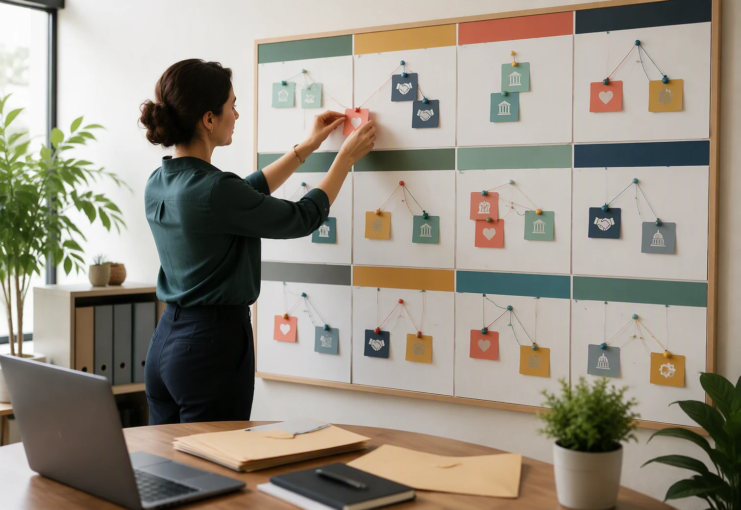 Fundraising manager aligning revenue sources on a calendar