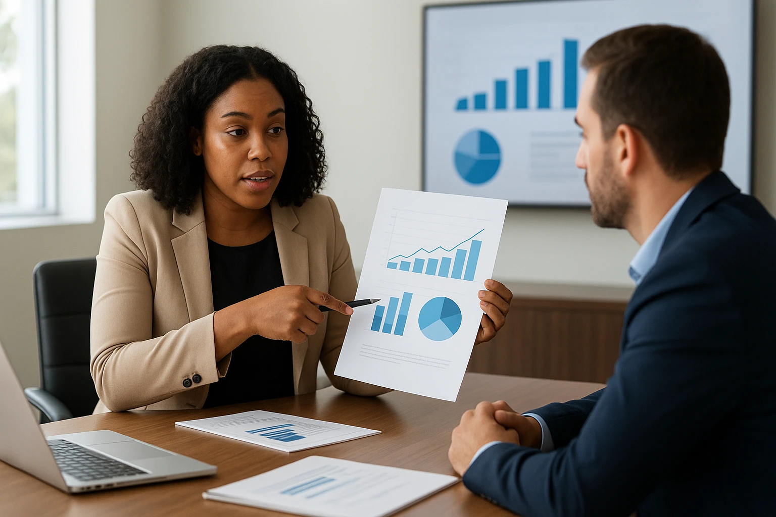 Nonprofit director aligning donor commitments with budget goals