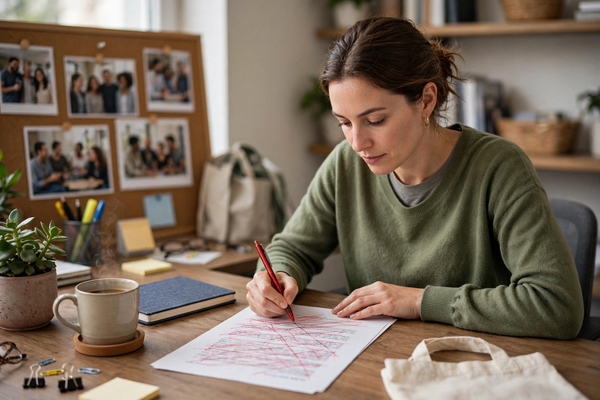 Copywriter deleting urgency phrase from appeal draft